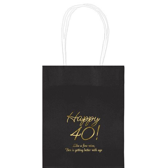 Elegant Happy 40th Mini Twisted Handled Bags